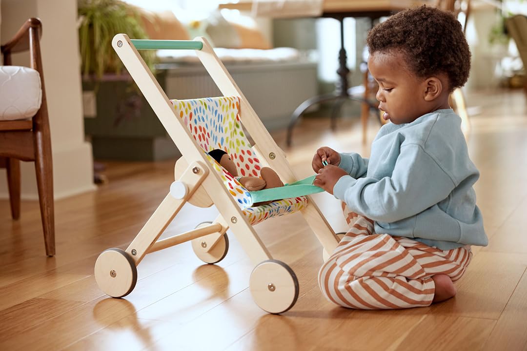 LOVEVERY | The Buddy Stroller | Wooden Toy Doll Stroller for Pretend Play, Ages 12 Months+-7