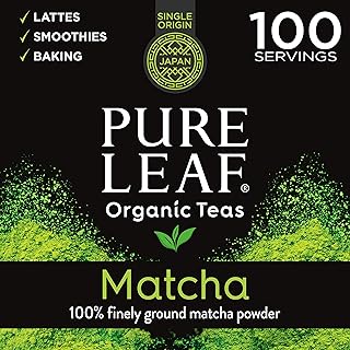 Pure Leaf 100% Organic Matcha Green Tea Powder for Green Tea Matcha Latte, Matcha baking recipes, Green Tea Smoothies Matcha Powder 100g Value Size, 3.5 Ounce