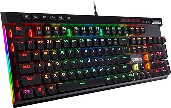 Redragon K580 VATA RGB LED Backlit Mechanical Gaming Keyboard with Macro Keys & Dedicated Media Controls, Hot-Swappable Socket, Onboard Macro Recording (Brown Switches)