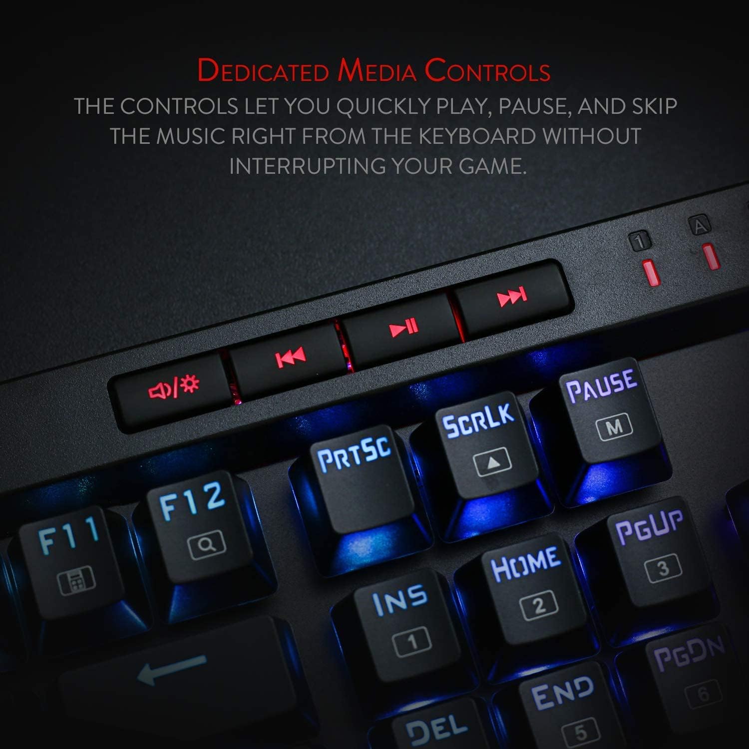 Redragon K580 VATA RGB LED Backlit Mechanical Gaming Keyboard with Macro Keys & Dedicated Media Controls, Hot-Swappable Socket, Onboard Macro Recording (Brown Switches)-4