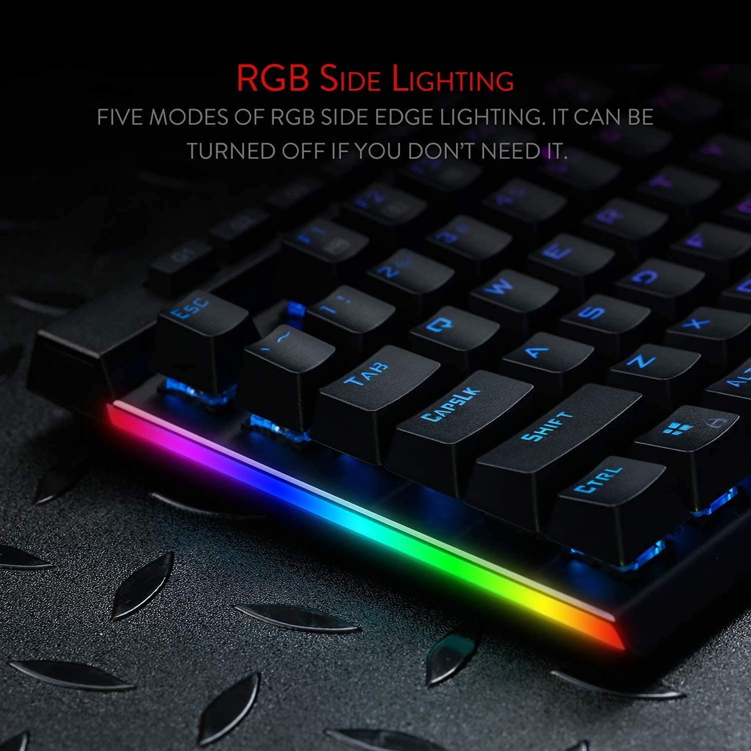 Redragon K580 VATA RGB LED Backlit Mechanical Gaming Keyboard with Macro Keys & Dedicated Media Controls, Hot-Swappable Socket, Onboard Macro Recording (Brown Switches)-5