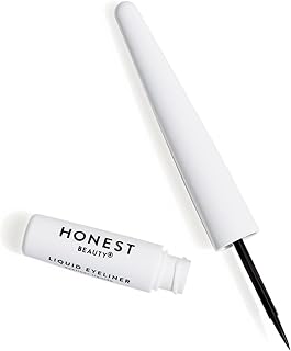 Honest Beauty Longlasting Vegan Liquid Eyeliner | Smudge + Flake Proof, Precise Application | Hypoallergenic, Plant-Derived, EWG Verified + Cruelty Free | Black, 0.58 fl oz