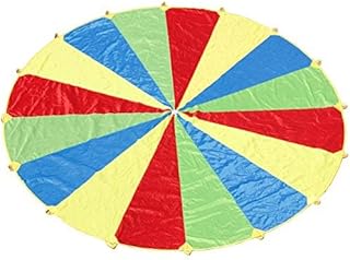 Sonyabecca Parachute, Play Parachute 10ft 12ft 16ft with 12 Handles 20ft 24ft with 16 Handles for Kids Cooperation Group Play