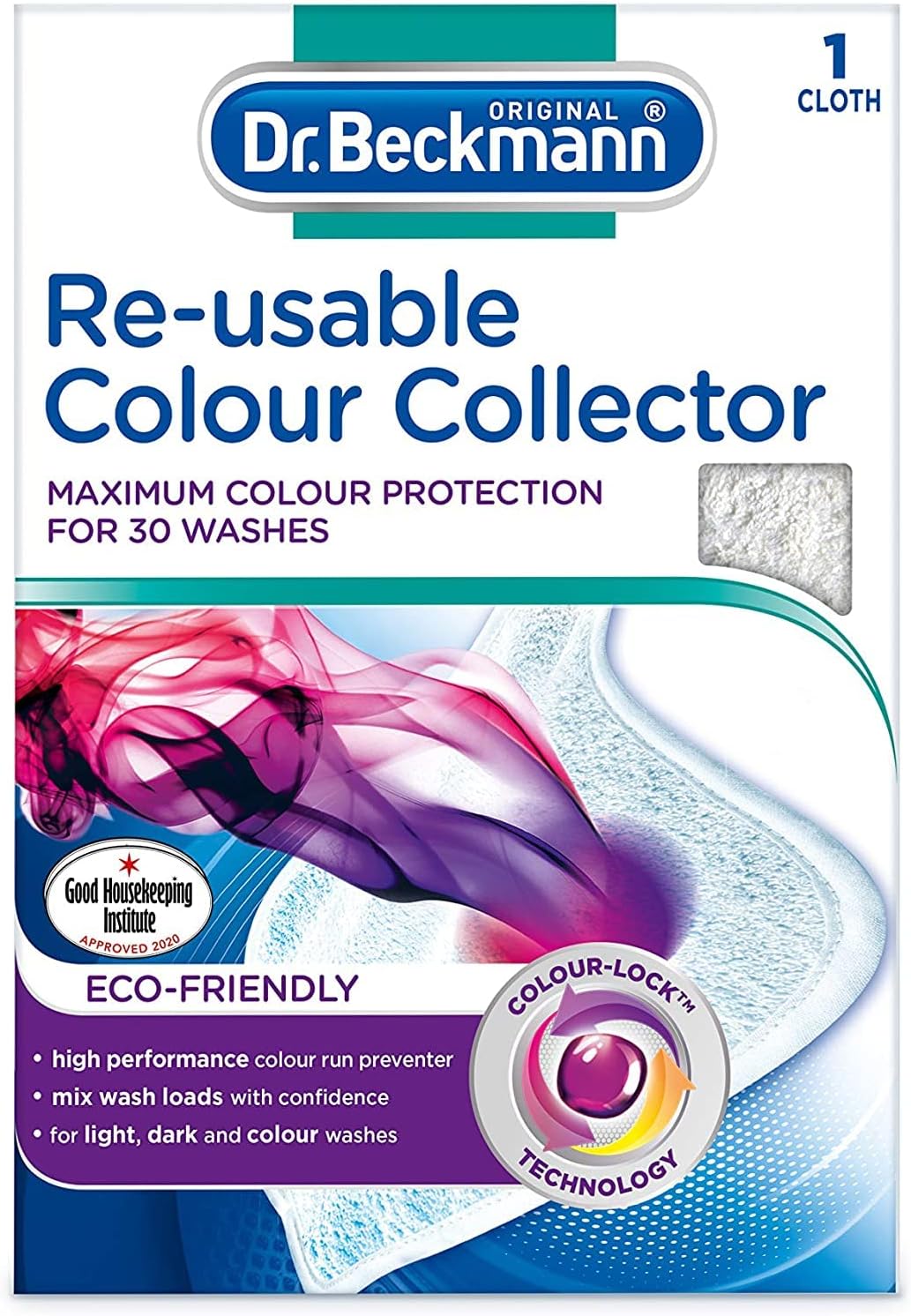 Dr. Beckmann Re-usable Colour Collector Cloth | Eco-friendly colour protection for up to 30 washes | Reusable cloth | 1 pack = 1 cloth-0