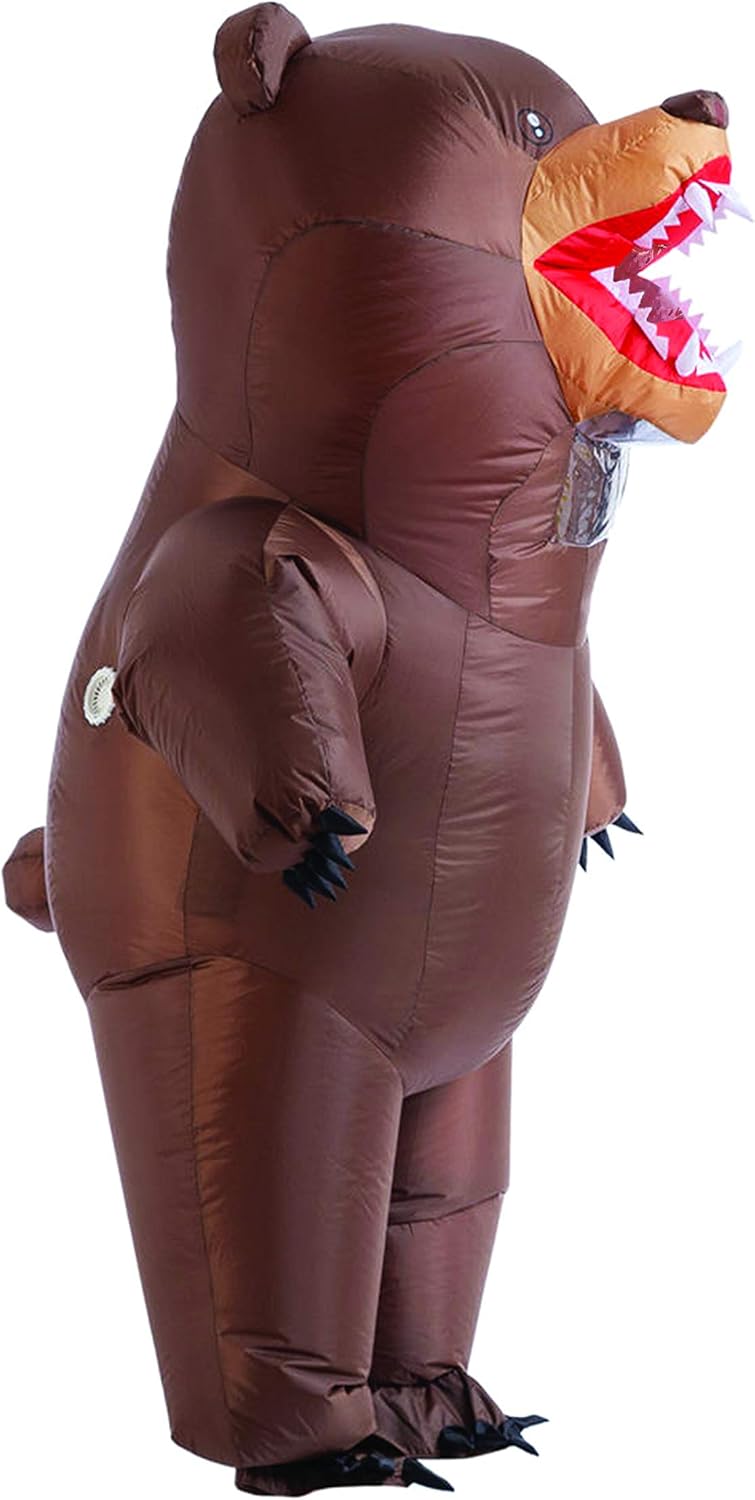 Spooktacular Creations Inflatable Costume Adult, Bear Air Blow-up Deluxe Halloween Costume, Full Body Inflatable Suit for Men Halloween Animal Themed Parties-1