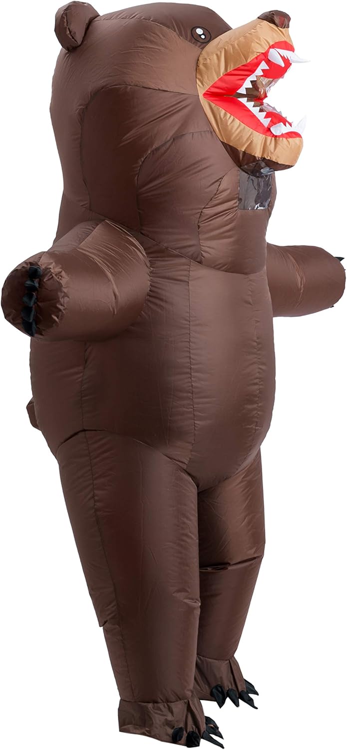 Spooktacular Creations Inflatable Costume Adult, Bear Air Blow-up Deluxe Halloween Costume, Full Body Inflatable Suit for Men Halloween Animal Themed Parties-4