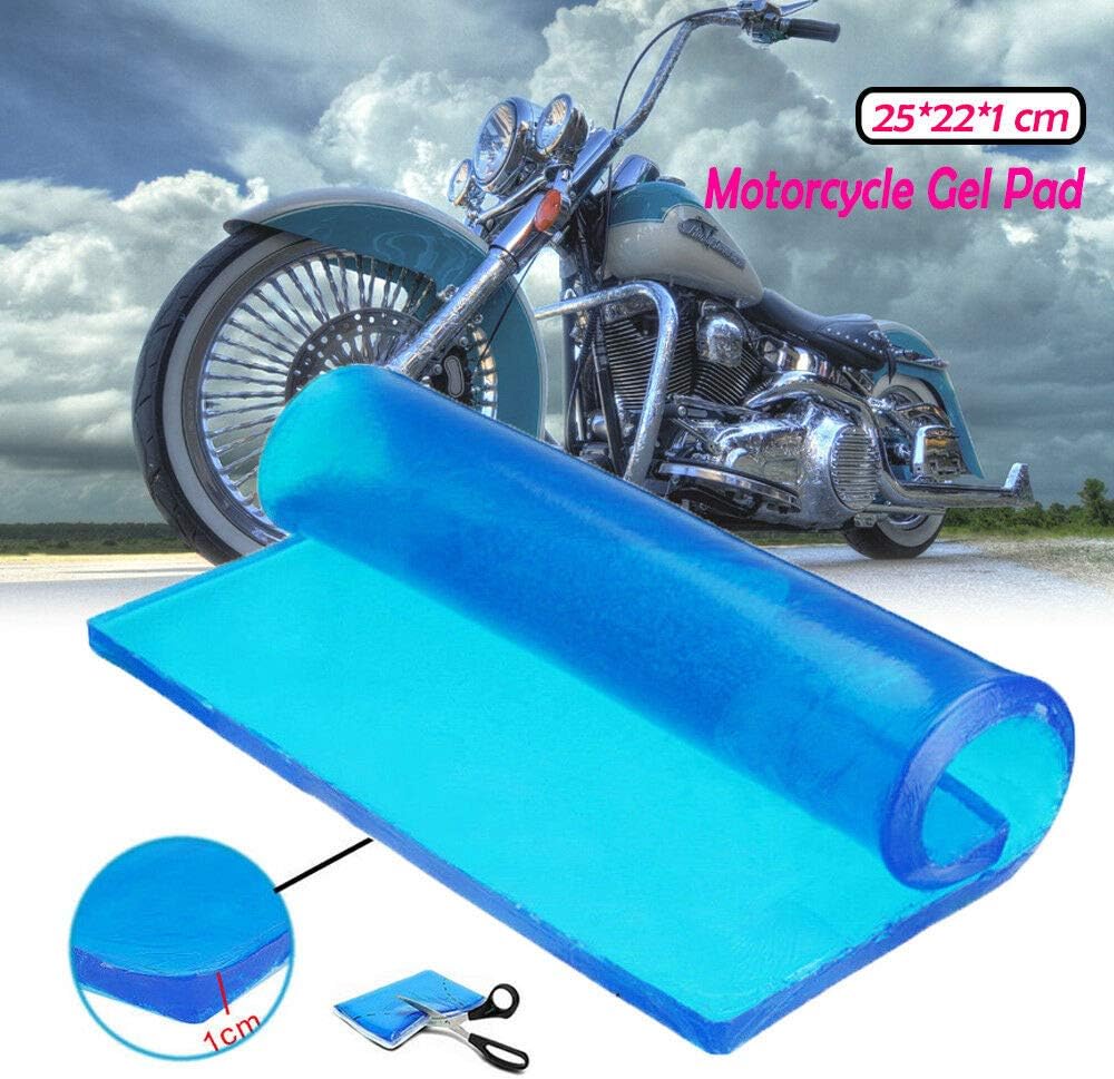 Motorcycle Seat Gel Pad Seat Cushion Shock Absorption Mats Reduce Fatigue Comfortable Soft Gel Pad Cool DIY Pad Motorcycle Seat Foam Car Office Chair Seat Cushion Blue (25 x 22 x 1cm)-3