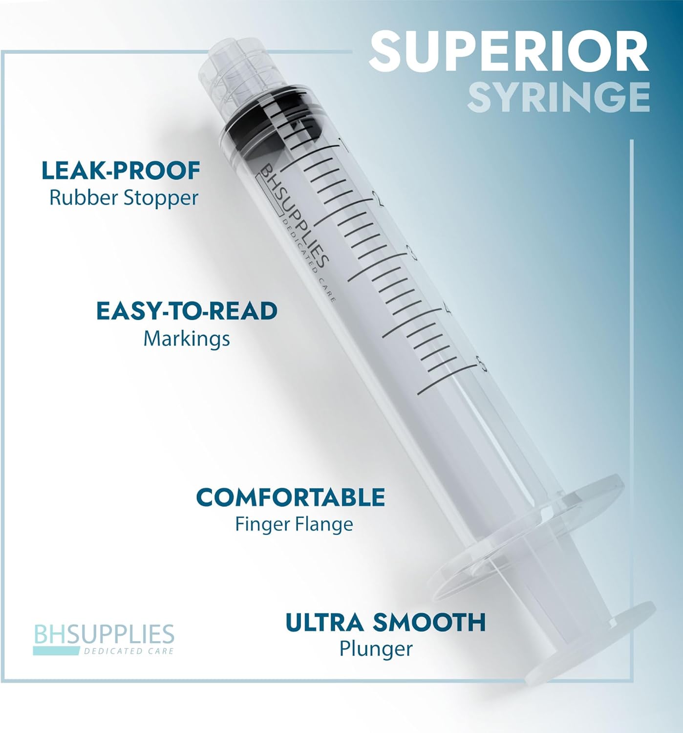 BH Supplies 1ml Luer Lock Tip Syringes (No Needle) - Sterile, Individually Wrapped - 100 Syringes-2