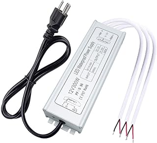 inShareplus 12V Power Supply, 300W IP67 Waterproof LED Power Supply, AC 110-260V to DC 12 Volt 25A Low Voltage Transformer, LED Driver with 3-Prong Plug for LED Light, Computer Project, Outdoor Use