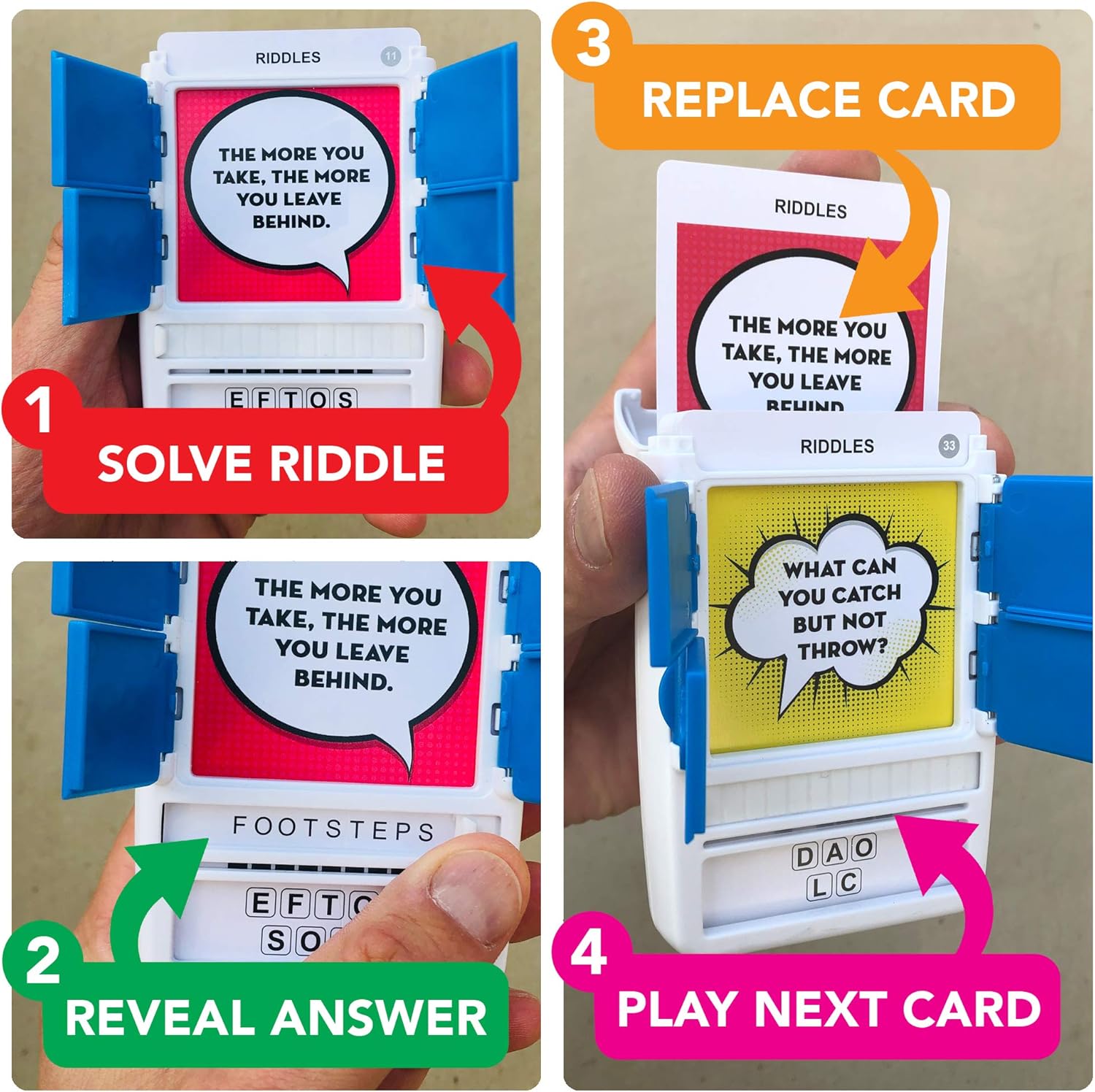 100 PICS Riddles Travel Game - Guess 100 Riddles | Flash Cards with Slide Reveal Case | Card Game, Gift, Stocking Stuffer | Fun for Kids and Adults | Ages 6+-6