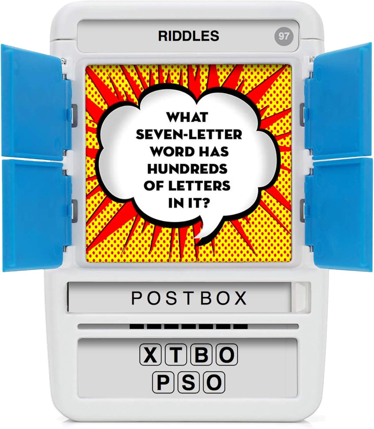 100 PICS Riddles Travel Game - Guess 100 Riddles | Flash Cards with Slide Reveal Case | Card Game, Gift, Stocking Stuffer | Fun for Kids and Adults | Ages 6+-7