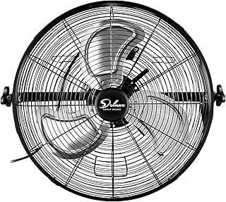 Simple Deluxe 20 Inch High Velocity 3 Speed, Black Wall-Mount Fan for Warehouse, Greenhouse, Workshop, Patio, Factory and Basement