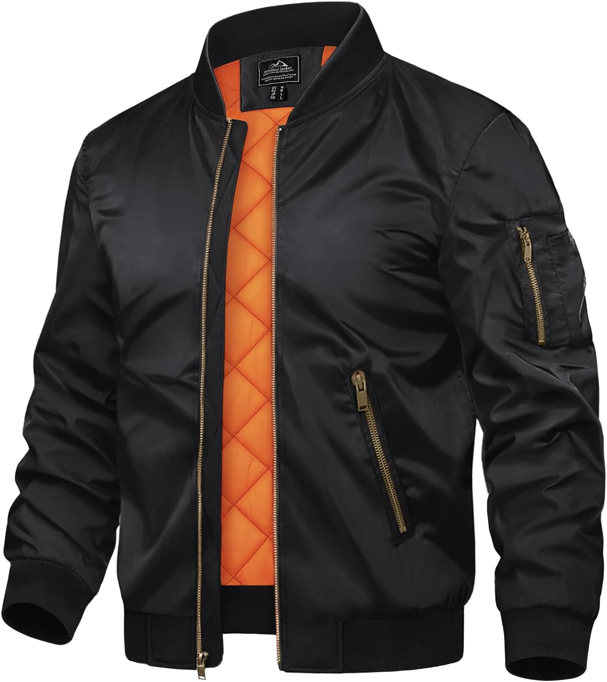 TACVASEN Men's Jackets-Bomber Jacket Fall Winter Warm Windbreaker Full Zip Casual Padded Coats-0