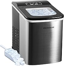 Frigidaire Compact Countertop Ice Maker, Makes 26 Lbs. Of Bullet Shaped Ice Cubes Per Day, Silver Stainless