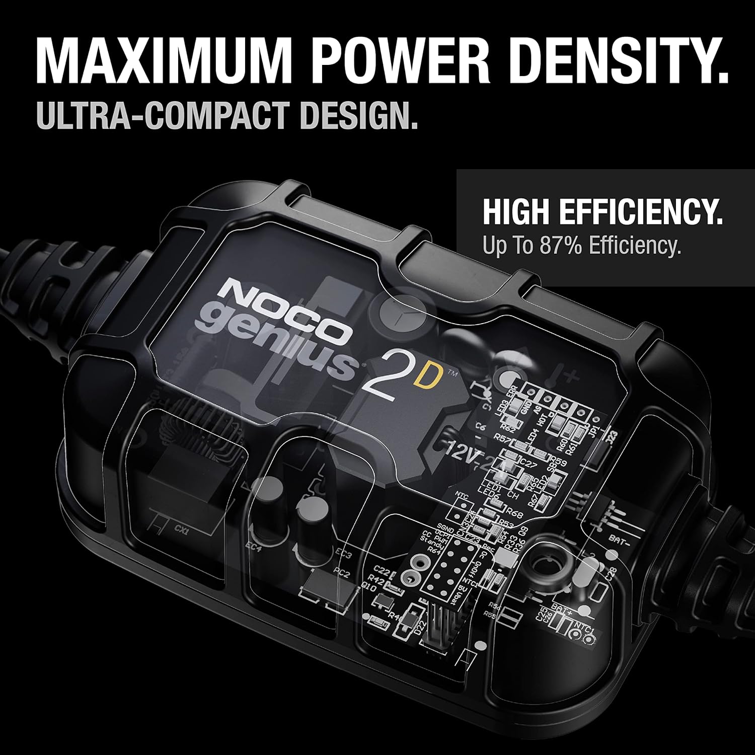 NOCO GENIUS2D, 2A Direct-Mount Onboard Car Battery Charger, 12V Automotive Charger, Battery Maintainer, Trickle Charger, Float Charger and Desulfator for Marine, ATV, Truck and Deep Cycle Batteries-2