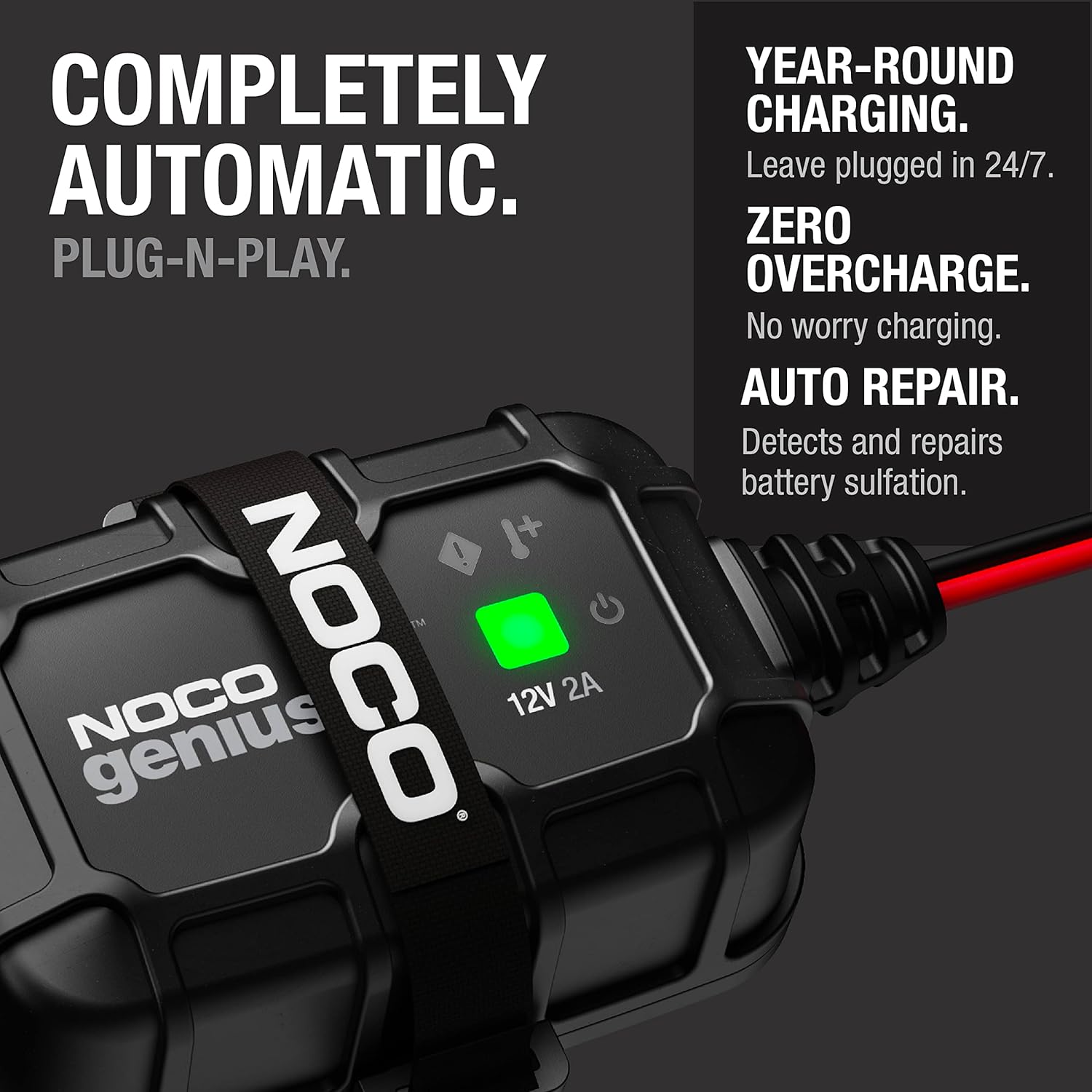 NOCO GENIUS2D, 2A Direct-Mount Onboard Car Battery Charger, 12V Automotive Charger, Battery Maintainer, Trickle Charger, Float Charger and Desulfator for Marine, ATV, Truck and Deep Cycle Batteries-4