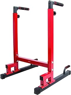 BalanceFrom Steel Frame Multi-Functional Home Gym Exercise Fitness Dip Stand Station with Adjustable Height, 500 Pound Capacity, Multiple Colors