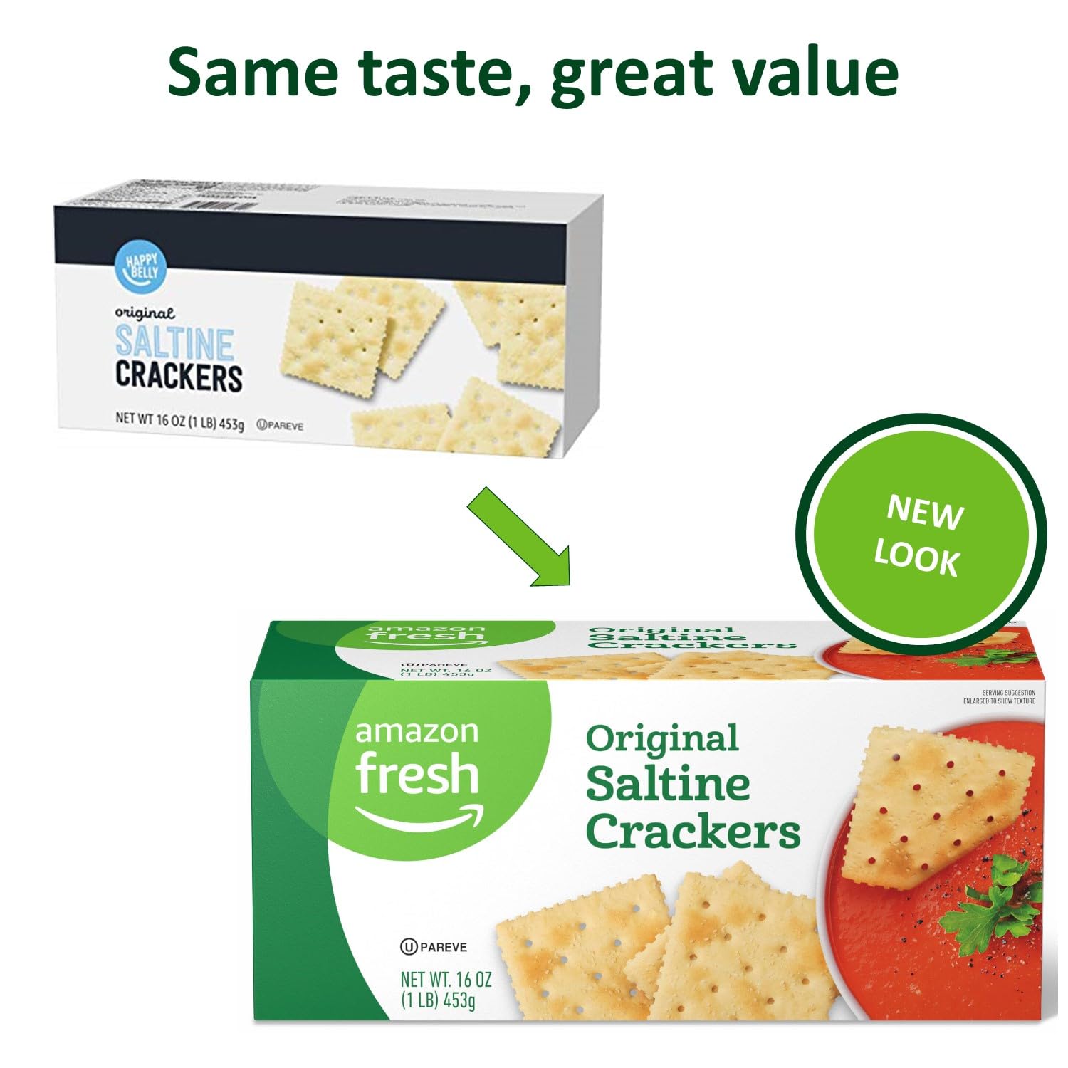 Amazon Fresh, Original Saltine Crackers, 16 Oz (Previously Happy Belly, Packaging May Vary)-1