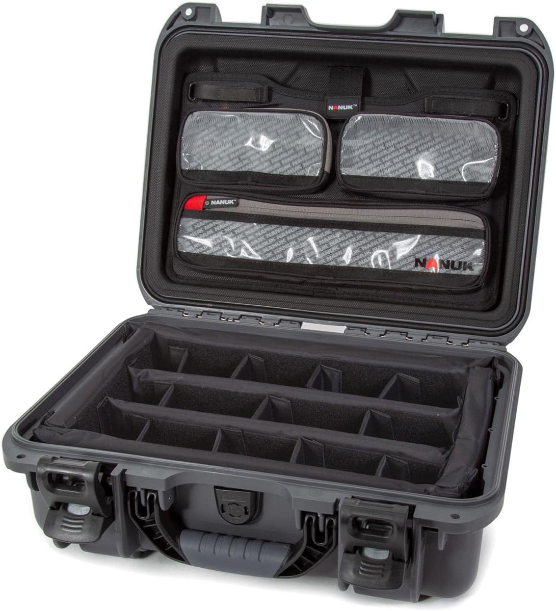 Nanuk Medium Series 920 Lightweight NK-7 Resin Waterproof Hard Case with Lid Organizer and Padded Dividers, Graphite-3