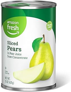 Amazon Fresh, Sliced Pears in Pear Juice from Concentrate, 15 Oz (Previously Happy Belly, Packaging May Vary)