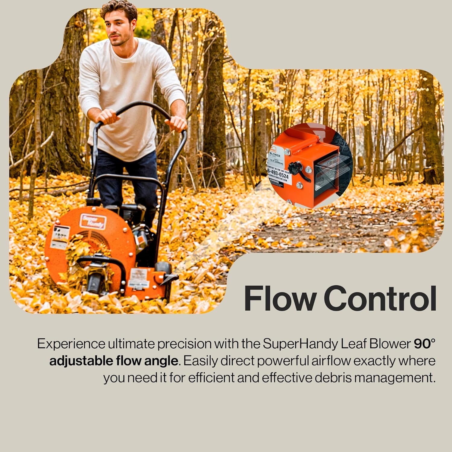 SuperHandy Walk Behind Leaf Blower, Wheeled Manual-Propelled, 7HP 209cc, 4 Stroke, Wind Force of 150 MPH / 1270 CFM at 3600RPM-4