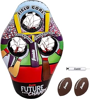 Franklin Sports Kids Football Target Toss Game - Inflatable Football Throwing Target Toy with Soft Mini Footballs - Fun Kids Football Toy Toss Game - Inflatable Indoor + Outdoor Sports Game