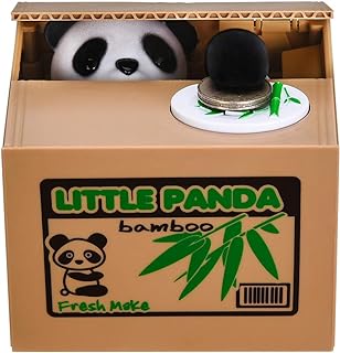 HmiL-U Panda Stealing Money Bank, Piggy Bank for Kids, Coin Bank for Money Saving, Automatic Stealing Money with English Speaking, Creative Gift