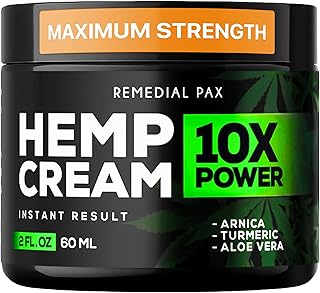 REMEDIAL PAX Instant Hеmp Cream – Soothes Discomfort in Muscles Joints Nerves Back Neck Knees Shoulders Hips– Maximum Joint Support – MSM Turmeric and Arnica – All-Natural Formula