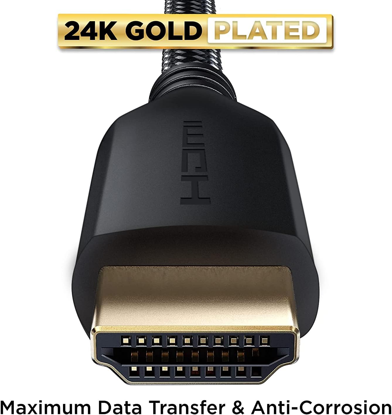 PowerBear 4K HDMI Cable 10 ft | High Speed Hdmi Cables, Braided Nylon & Gold Connectors, 4K @ 60Hz, Ultra HD, 2K, 1080P, ARC & CL3 Rated | for Laptop, Monitor, PS5, PS4, Xbox One, Fire TV, & More-5