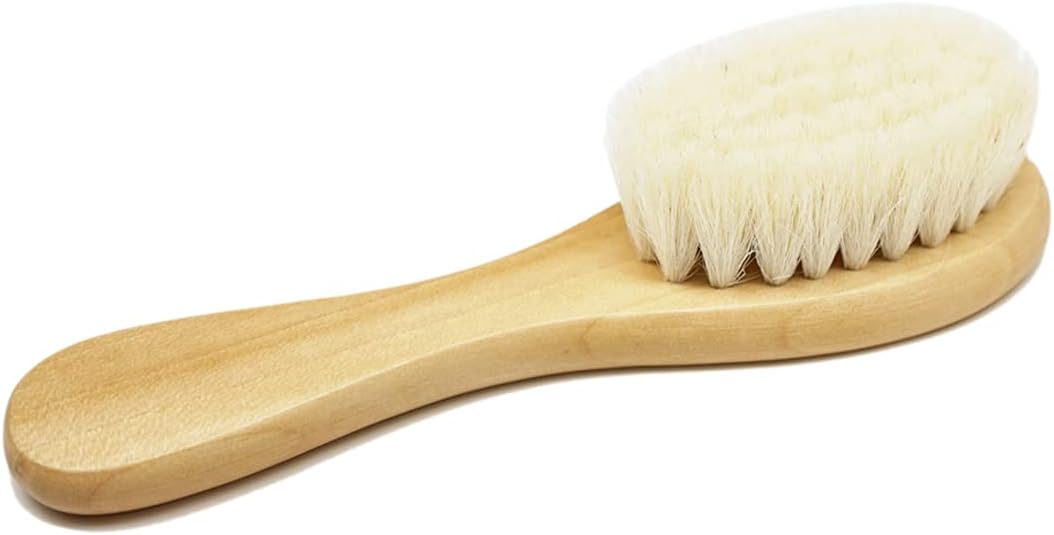 Baby Hair Brush, Wooden Goat Bristles Hair Brush for Newborns & Toddlers, Ideal for Cradle Cap, Perfect Baby Registry Gift, Hypoallergenic, 1 Count-3