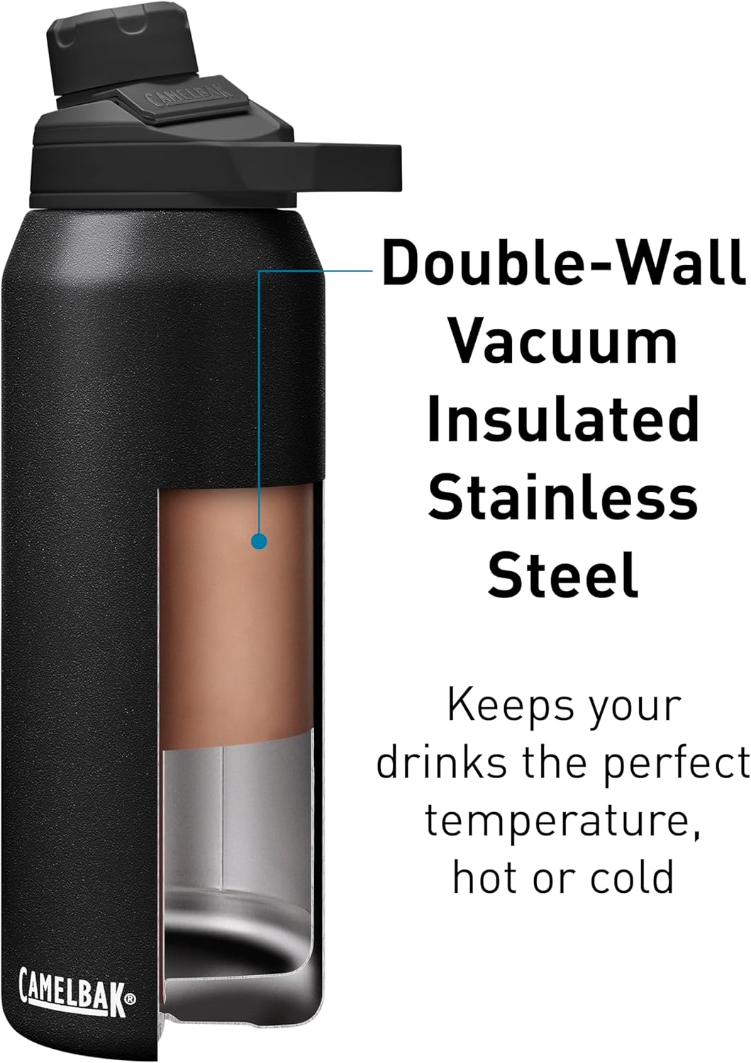 CamelBak Chute Mag 32oz Vacuum Insulated Stainless Steel Water Bottle, Black-2