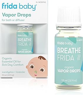 Frida Baby Breathefrida Vapor Bath Drops, Baby Congestion Relief with Eucalyptus Essential Oil for Humidifier, Aromatherapy Oil Help Baby Breathe Easy