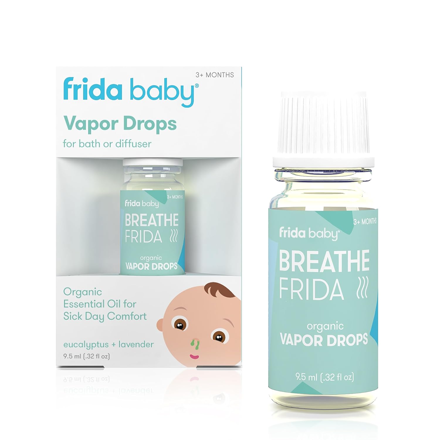 Frida Baby Breathefrida Vapor Bath Drops, Baby Congestion Relief with Eucalyptus Essential Oil for Humidifier, Aromatherapy Oil Help Baby Breathe Easy-0