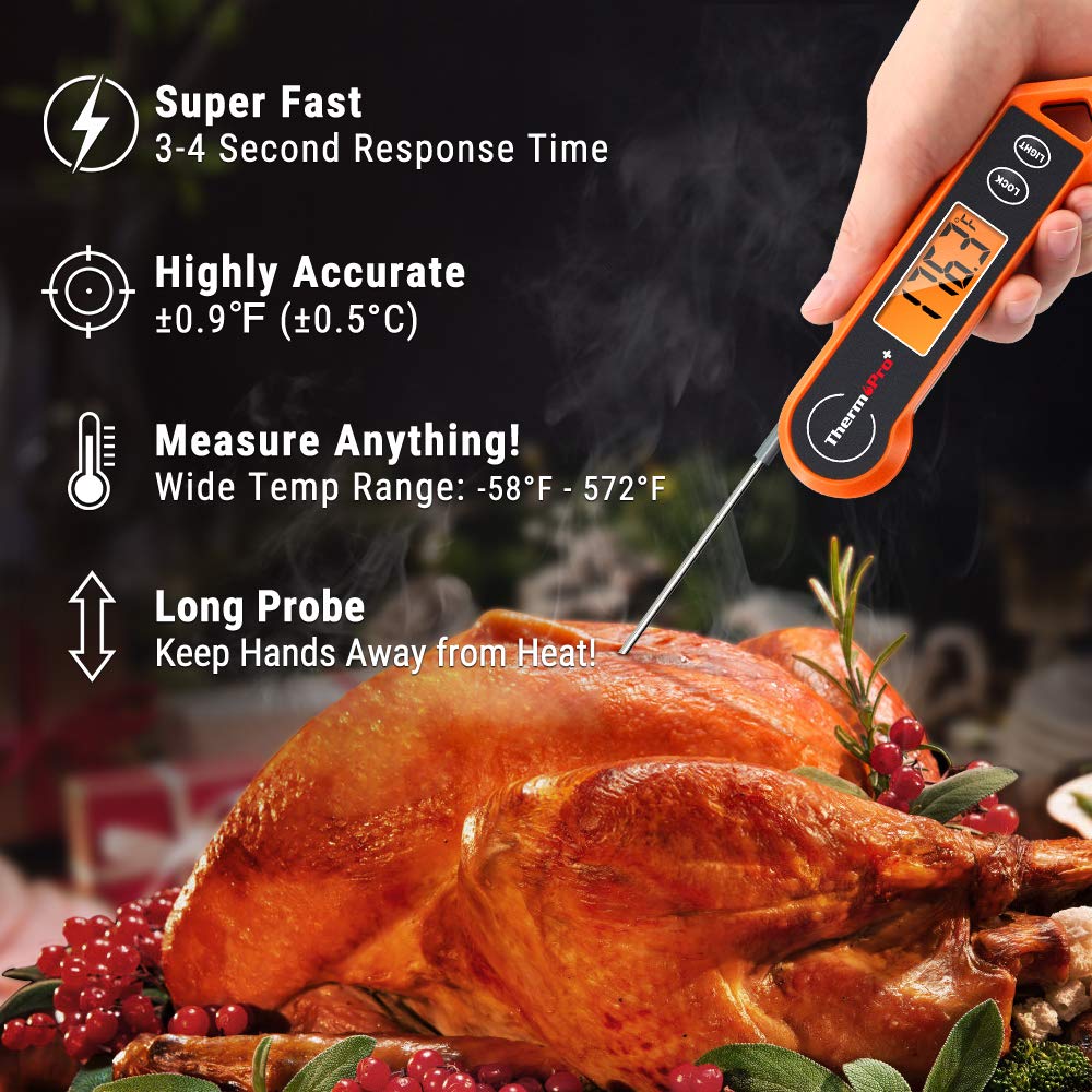 ThermoPro TP19H Digital Meat Thermometer for Cooking with Ambidextrous Backlit and Motion Sensing Kitchen Cooking Food Thermometer for BBQ Grill Smoker Oil Fry Candy Instant Read Thermometer-1