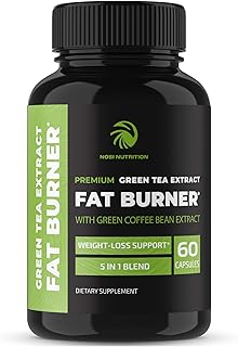 Green Tea Weight Loss Pills with Green Coffee Bean Extract | 45% EGCG | Belly Fat Burner, Metabolism Booster, & Appetite Suppressant for Women & Men | Vegan, Gluten-Free Supplement | 60 Capsules