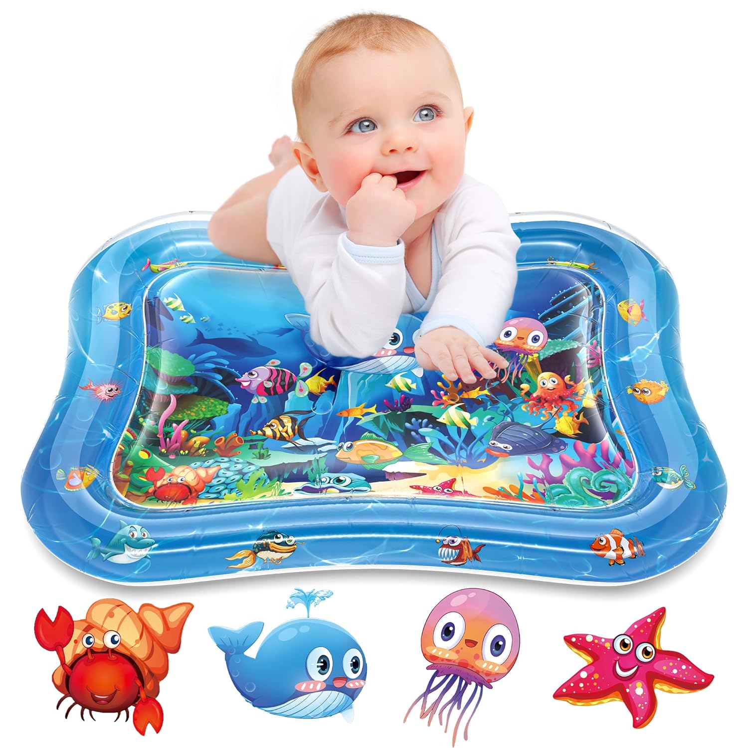 Infinno Inflatable Tummy Time Mat Premium Baby Water Play Mat for Infants and Toddlers Baby Toys for 3 to 24 Months, Strengthen Your Baby's Muscles, Portable-0