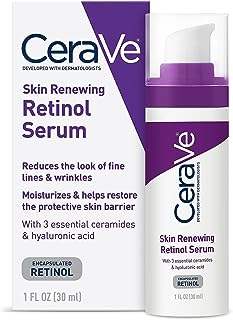 CeraVe Anti Aging Retinol Serum | Cream Serum for Smoothing Fine Lines and Skin Brightening | With Retinol, Hyaluronic Acid, Niacinamide, and Ceramides | 1 Ounce