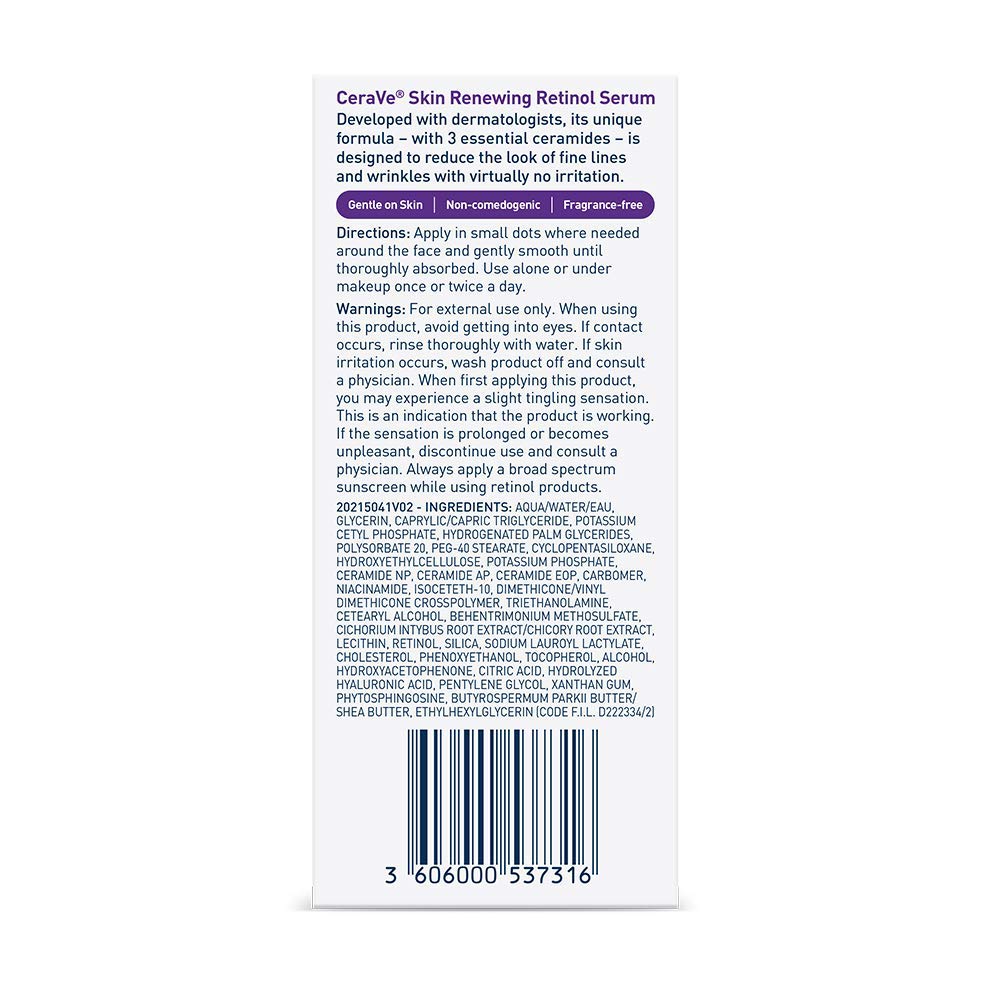 CeraVe Anti Aging Retinol Serum | Cream Serum for Smoothing Fine Lines and Skin Brightening | With Retinol, Hyaluronic Acid, Niacinamide, and Ceramides | 1 Ounce-11