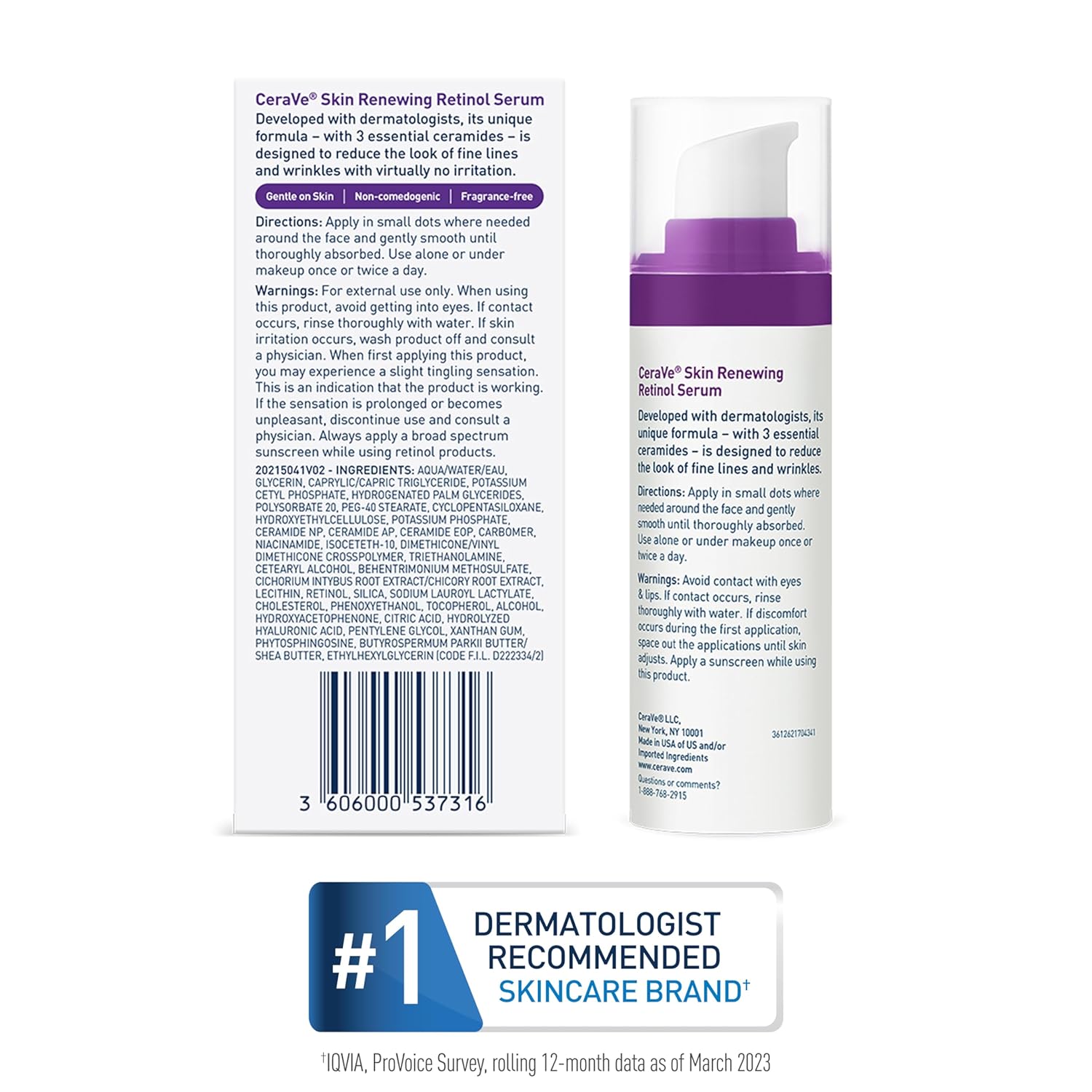 CeraVe Anti Aging Retinol Serum | Cream Serum for Smoothing Fine Lines and Skin Brightening | With Retinol, Hyaluronic Acid, Niacinamide, and Ceramides | 1 Ounce-8