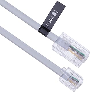 Keple 3m RJ11 to RJ45 Cable RJ11 to RJ45 Cable Phone Telephone Cord RJ11 6P4C to RJ45 8P8C Connector Plug Cable for Landline Telephone (White)