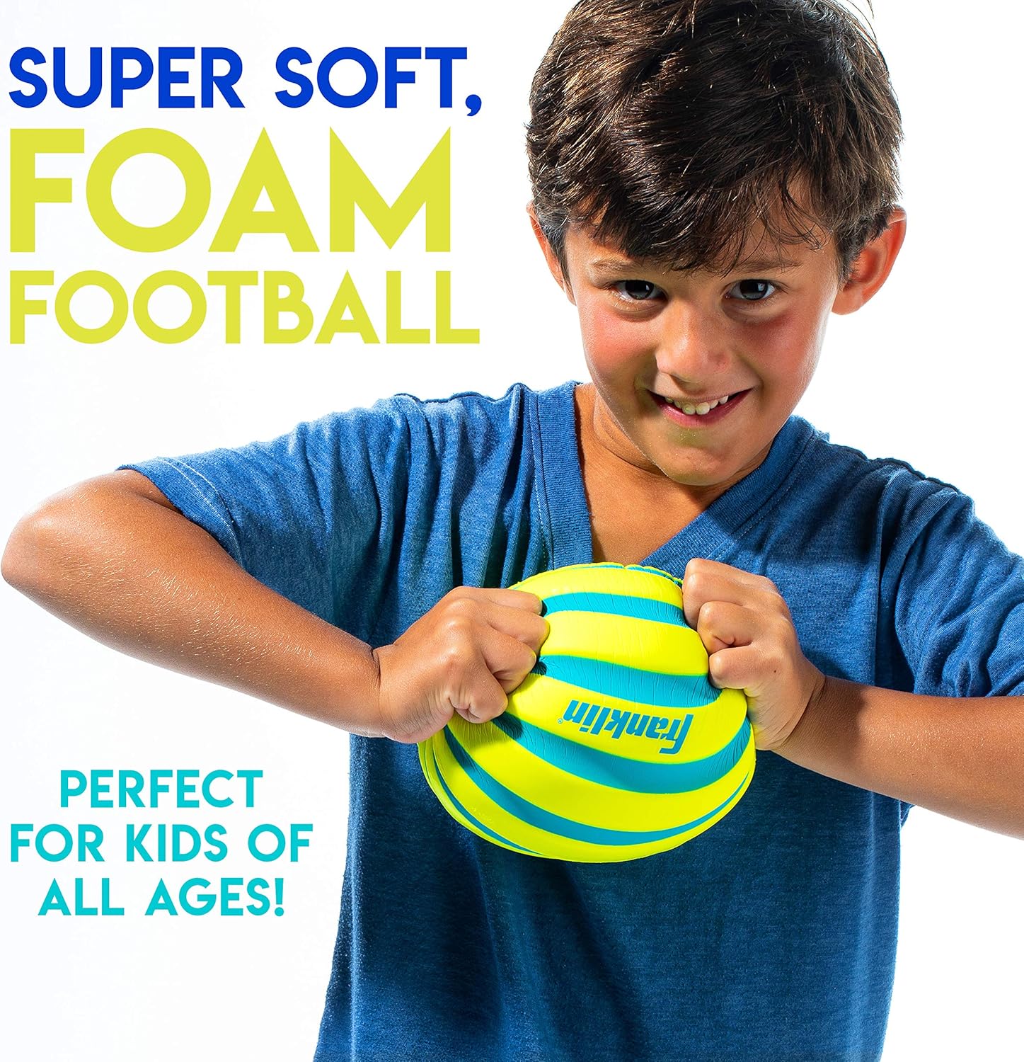 Franklin Sports Kids Foam Football - Mini Soft Foam Youth Football - Indoor + Outdoor Toy Football for Kids - Probrite 9" Mini Foam Ball - Soft Backyard + Practice Toy Ball - Yellow-2