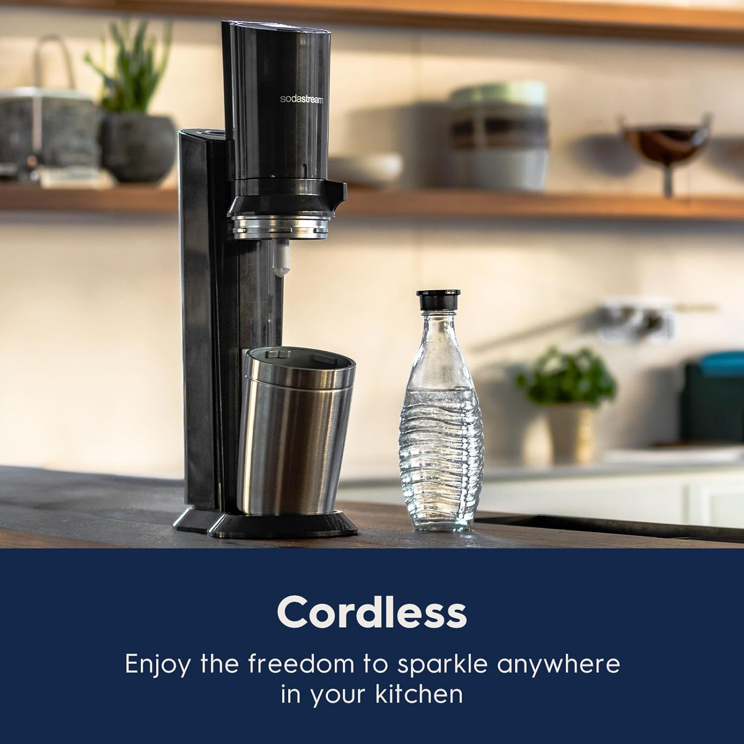 SodaStream Aqua Fizz Sparkling Water Machine (Black) with Co2 & Glass Carafes (1016512015)-4