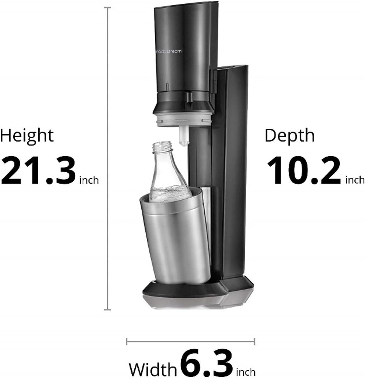 SodaStream Aqua Fizz Sparkling Water Machine (Black) with Co2 & Glass Carafes (1016512015)-8