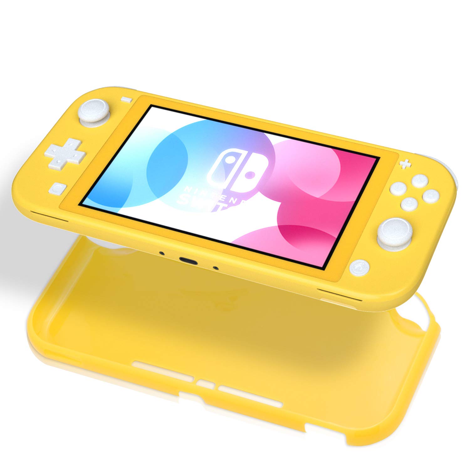 ECHZOVE TPU Case Compatible with Switch Lite, Protective Case Compatible with Switch Lite with Tempered Glass Screen Protector - Yellow-1