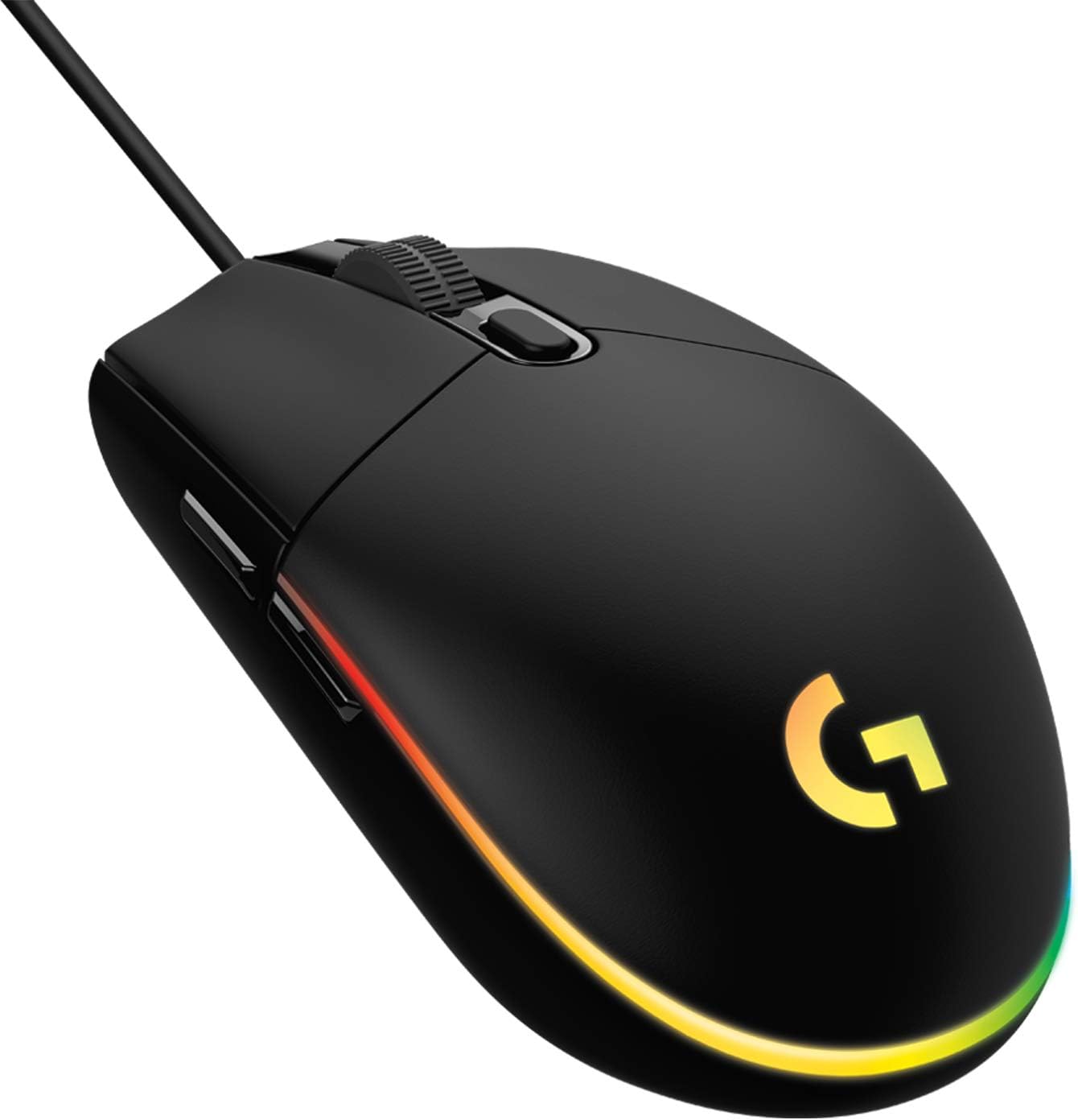 Logitech G203 Wired Gaming Mouse, 8,000 DPI, Rainbow Optical Effect LIGHTSYNC RGB, 6 Programmable Buttons, On-Board Memory, Screen Mapping, PC/Mac Computer and Laptop Compatible - Black-0