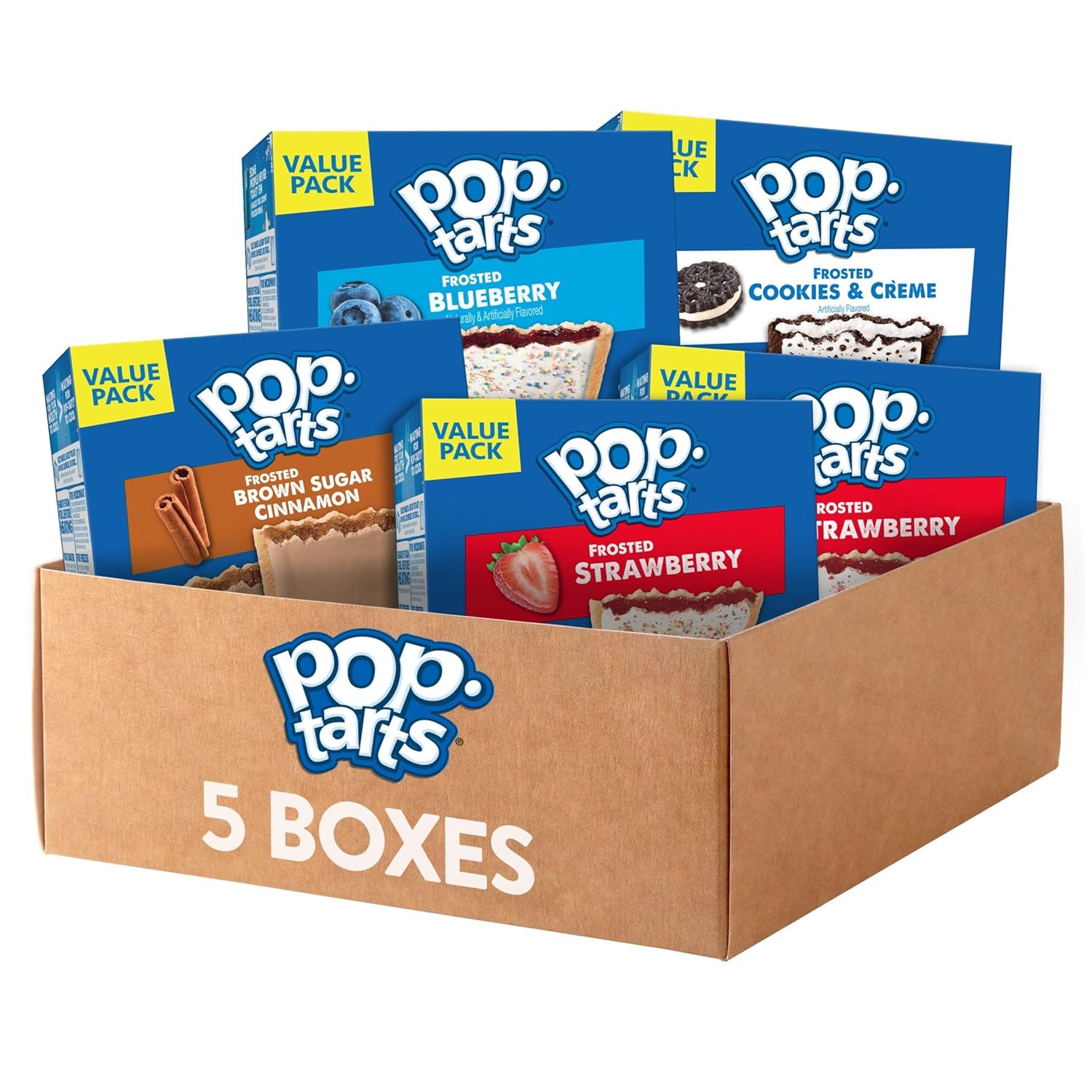 Pop-Tarts Toaster Pastries, Breakfast Foods, Kids Snacks, Variety Pack (5 Boxes, 60 Pop-Tarts)-0