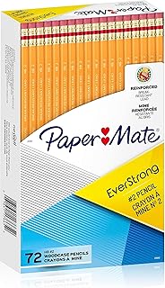 Paper Mate EverStrong #2 Pencils, Reinforced, Break-Resistant Lead When Writing, 72-Count