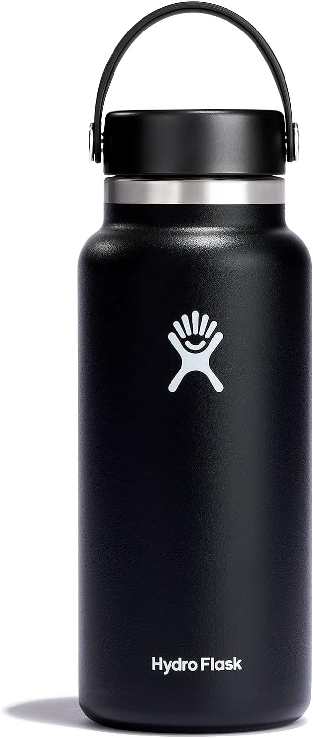 Hydro Flask Wide Mouth vacuum insulated stainless steel water bottle with leakproof closeable lid for cold water drinks, sports, travel, car and school-0