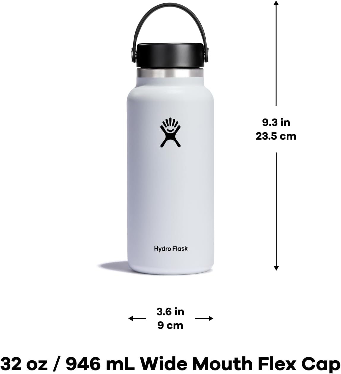 Hydro Flask Wide Mouth vacuum insulated stainless steel water bottle with leakproof closeable lid for cold water drinks, sports, travel, car and school-4