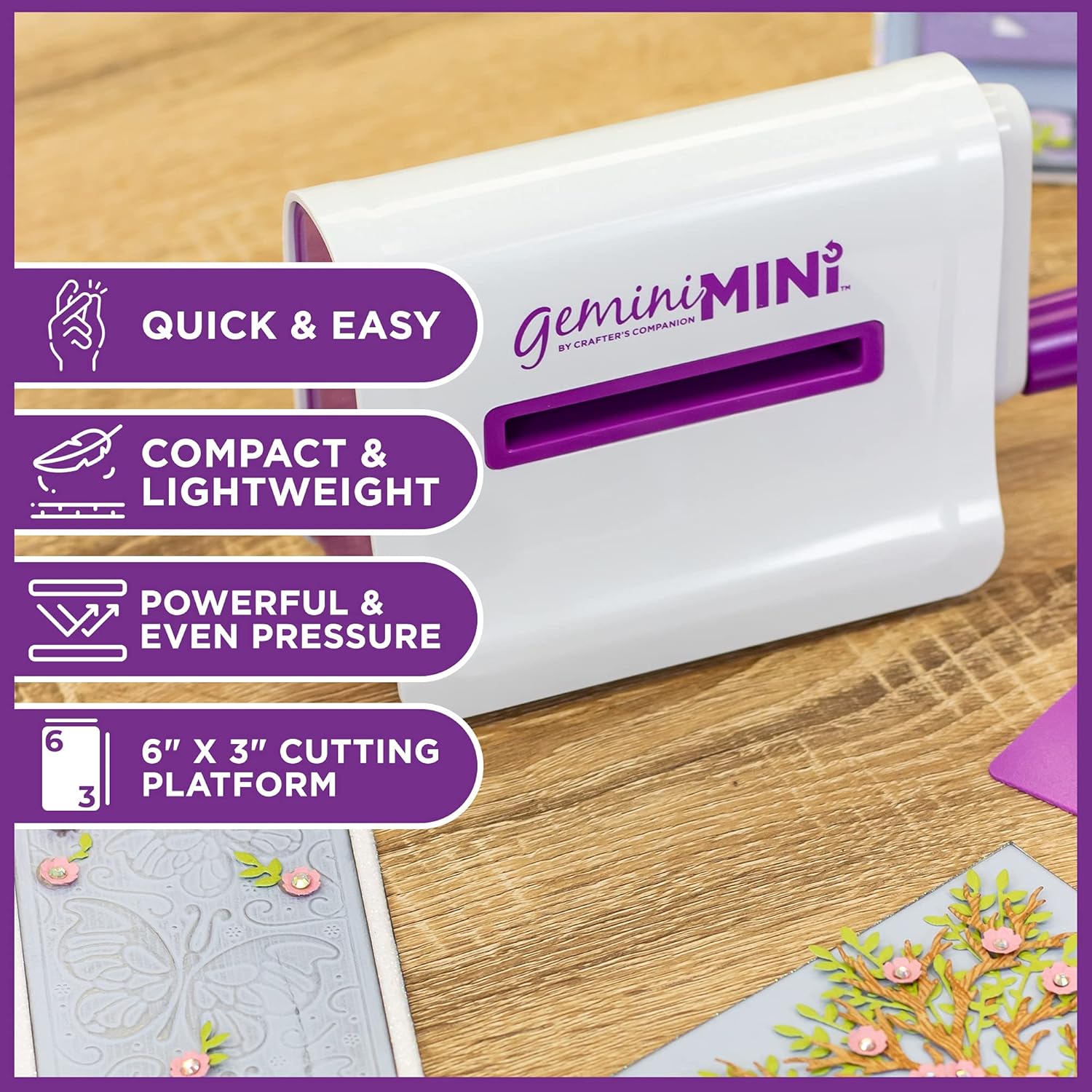 Crafter's Companion - Gemini - Mini Manual Die Cutting and Embossing Machine, White-1